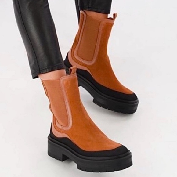 Sam Edelman Lilia Suede Chelsea Boots Size 7 - Picture 2 of 6